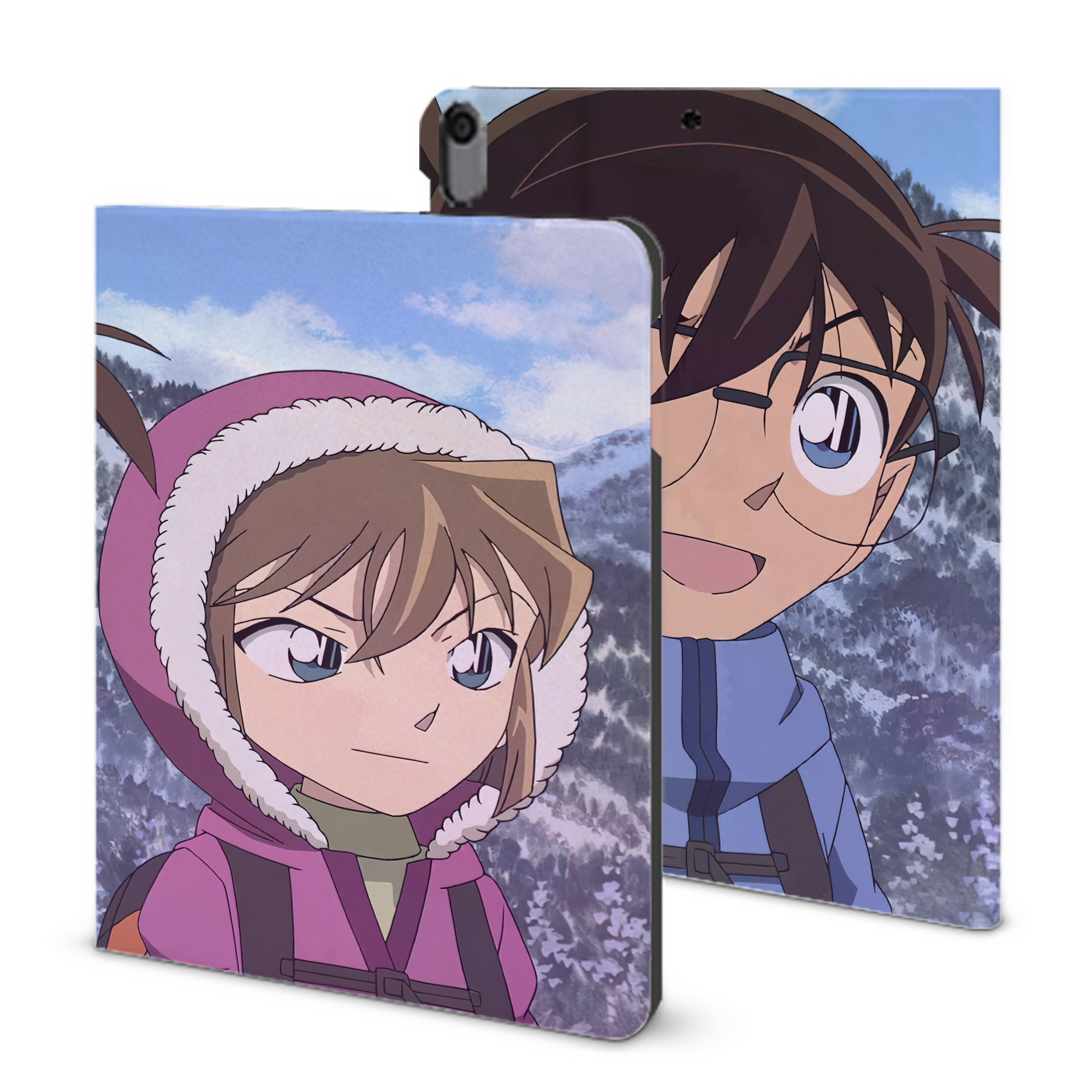 （画像用） 名探偵コナン Detective Conan IPad ケース ブック型 PUレザー TPU 耐衝撃 軽量 薄型 ペン収納なし 全面保護 IPad 各モデル対応